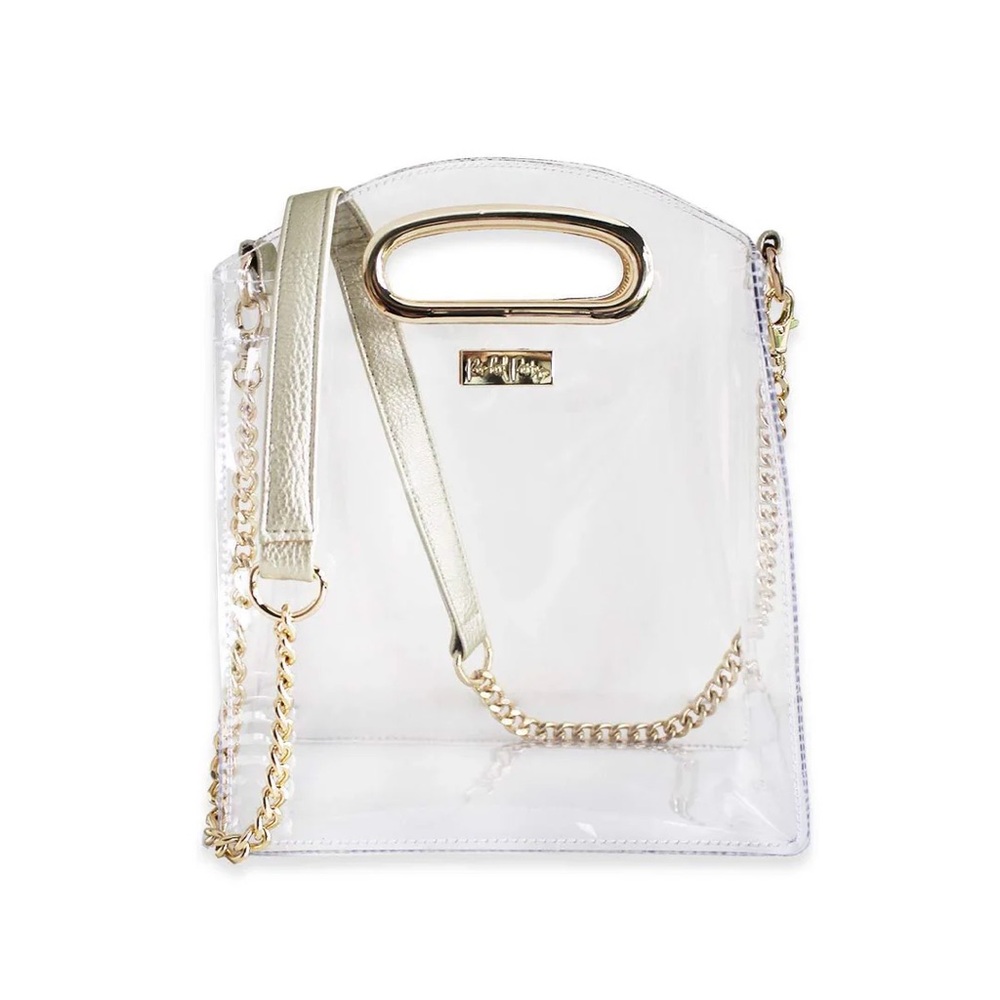Packed Party Clear Bag with Gold Accents